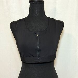 PREOWNED - Athleta Zip Front Sports Bra – Black, Size Large
